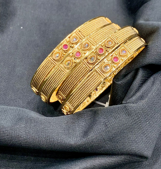 Luxury Traditional Gold Bangles for Women – Handmade Design