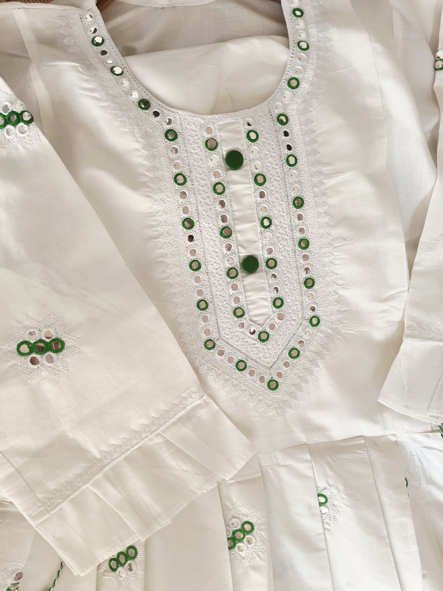 2Piece White Embroidered Lawn Suit