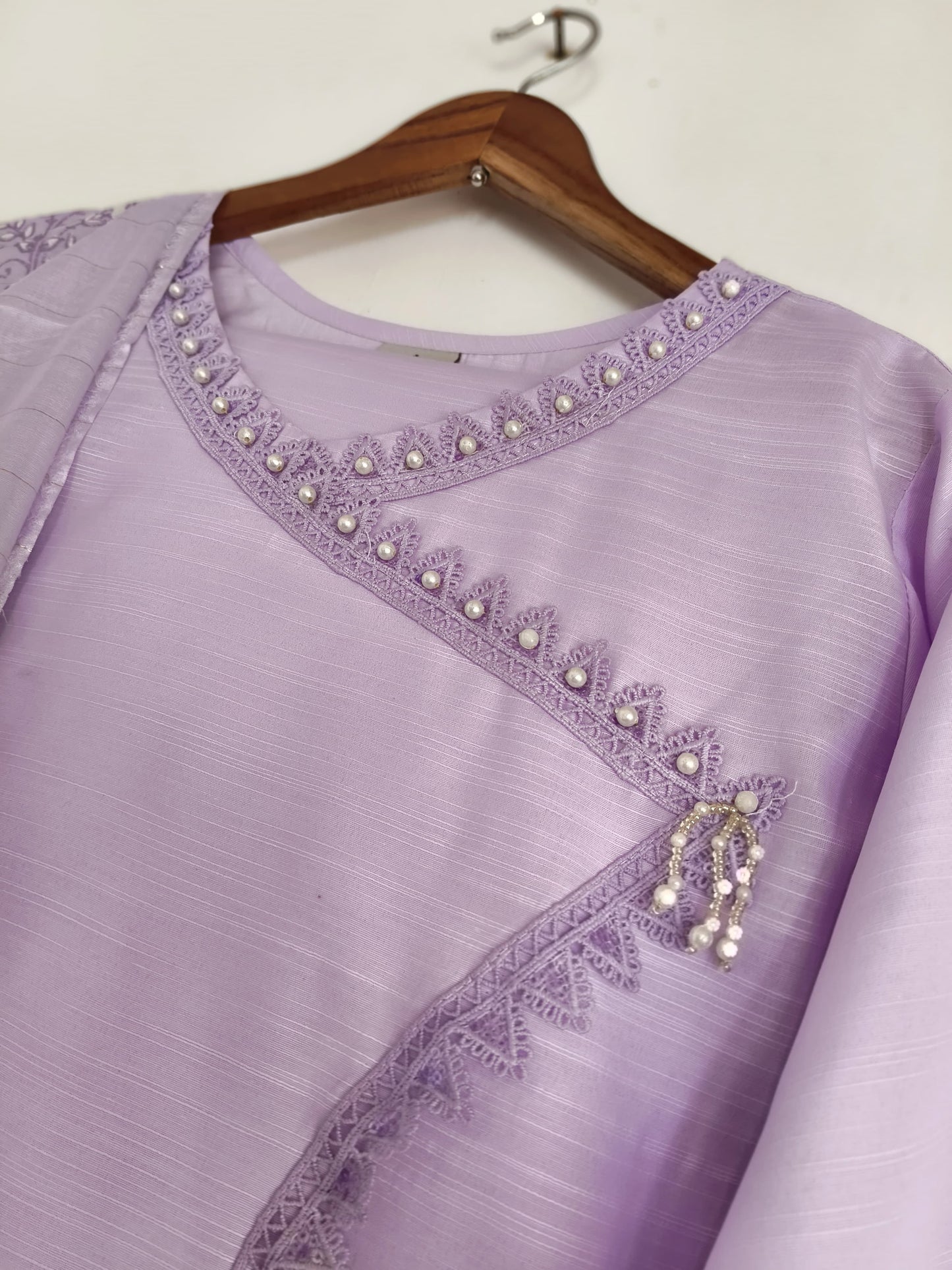 Embroidered 3-Piece Lawn Suit light purple