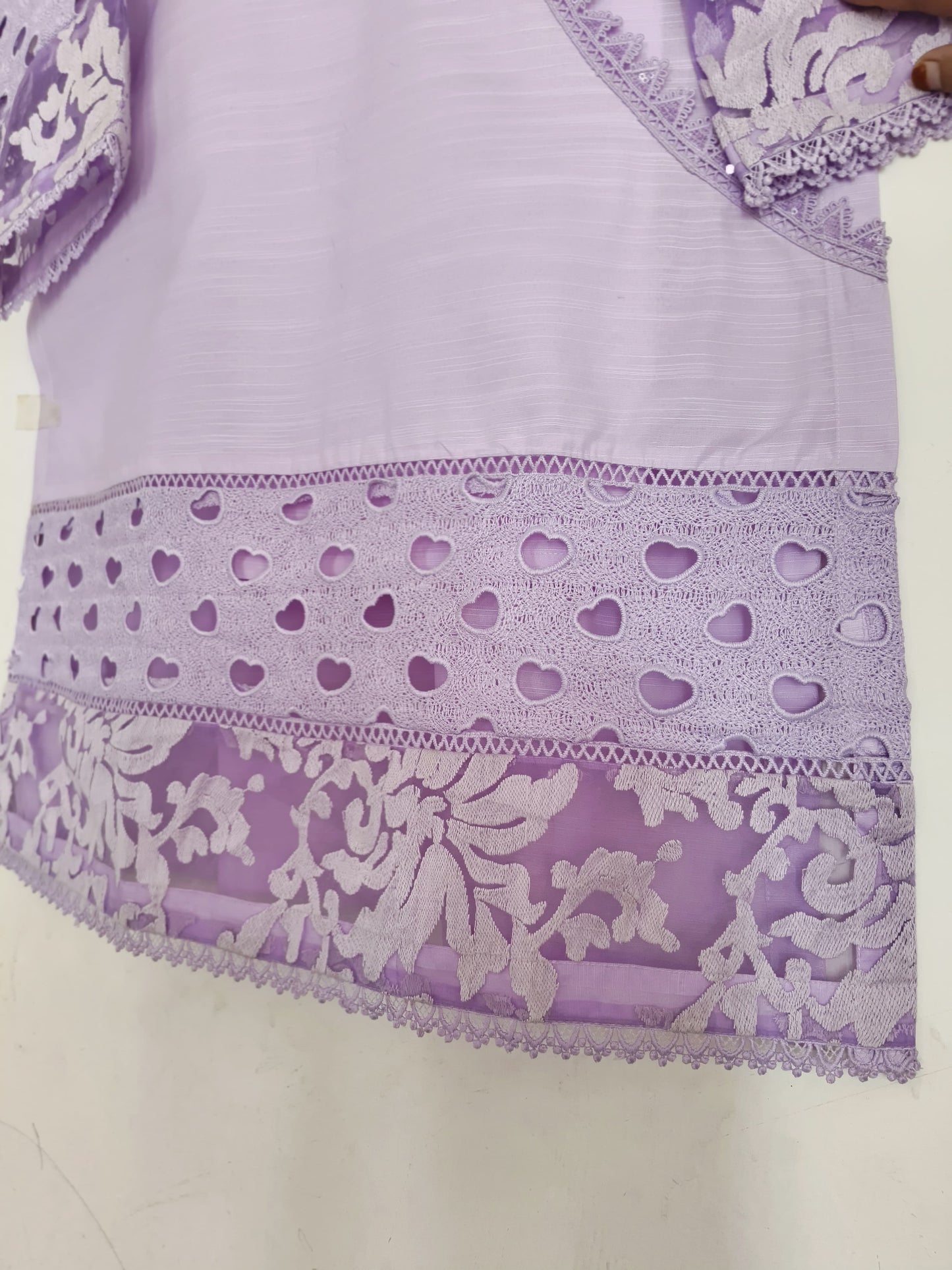 Embroidered 3-Piece Lawn Suit light purple