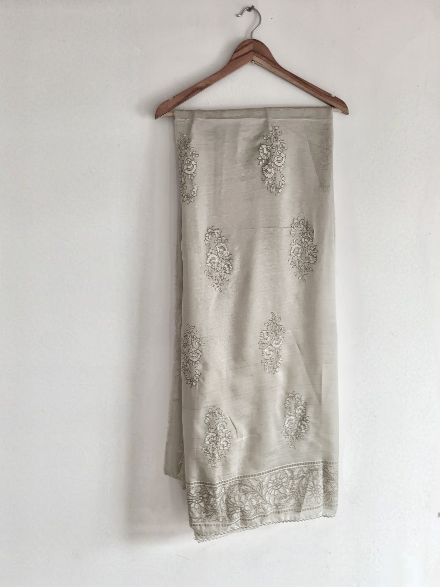 3 Piece Embroidered Lawn Suit  light Beige